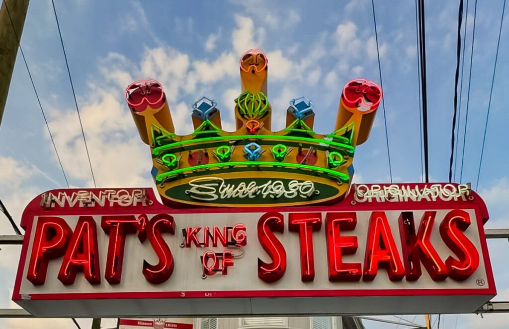 Leuchtschild Pats King of Steaks