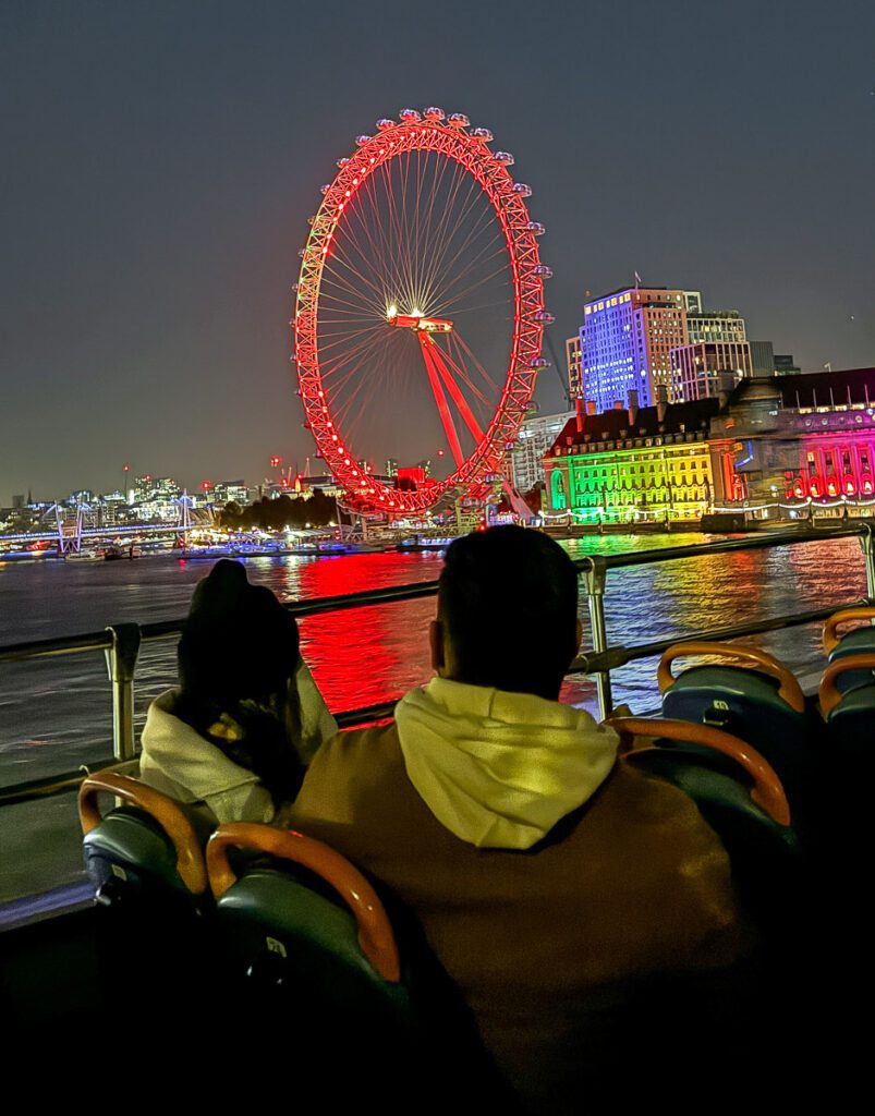 The London Eye während der Christmas Lights Tour
