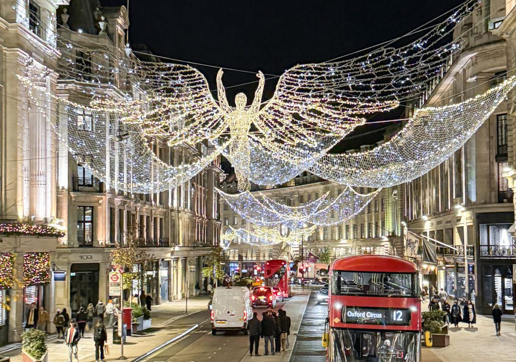 christmas lights london - angels